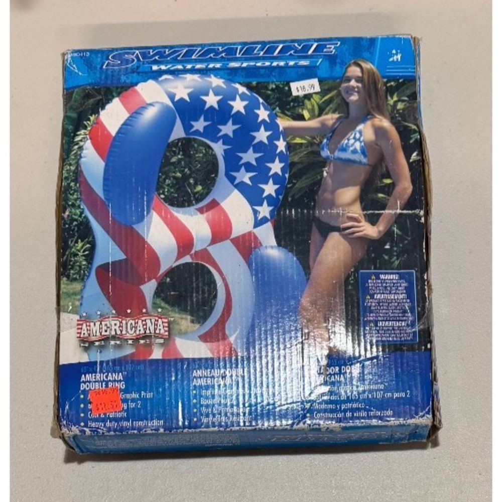 Swimline Americana Double Ring Float Tube 65x42 Inflatable Pool Lounger 90413